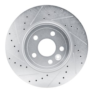 Jaguar F-Pace Brake Rotor (1) - Front Left - R1 Concepts - Drilled & Slotted - Silver - `17-`19